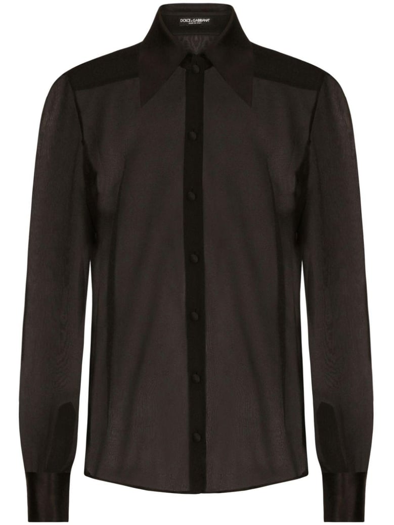 black wool blend shirt by Selfnex