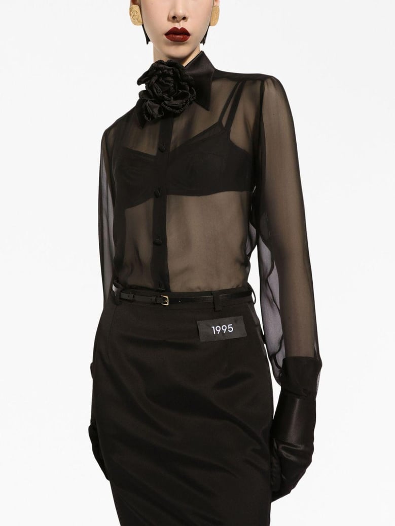 black wool blend shirt by Selfnex