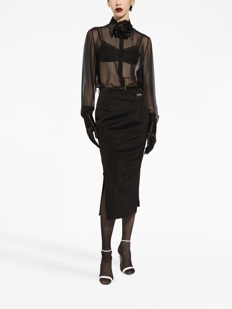 black wool blend shirt by Selfnex