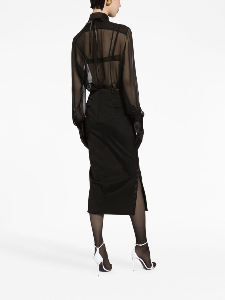 black wool blend shirt by Selfnex