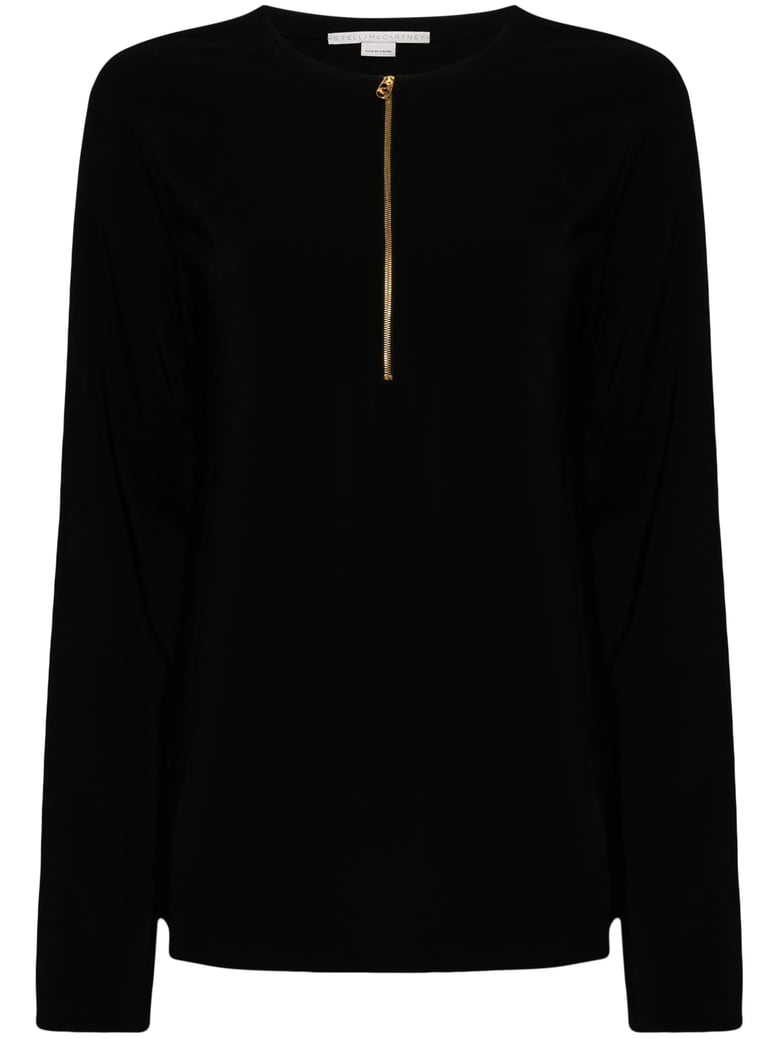 iconic zip detailed black top by Selfnex