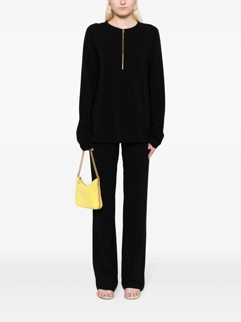 iconic zip detailed black top by Selfnex