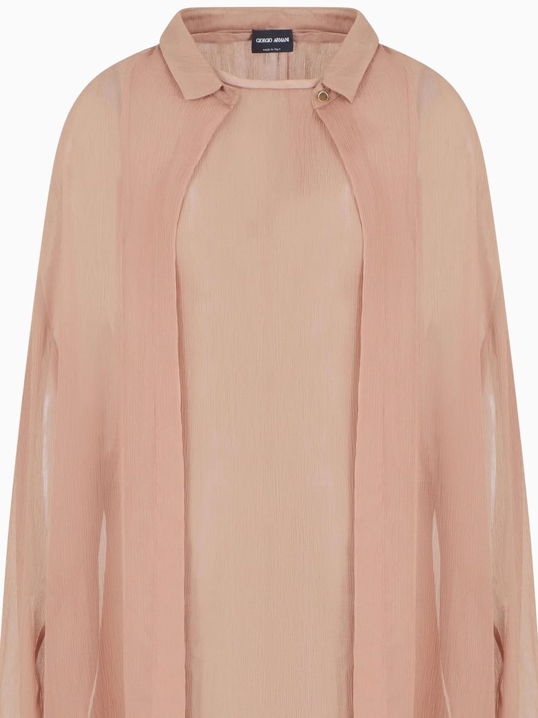 wide pink silk shirt by Selfnex
