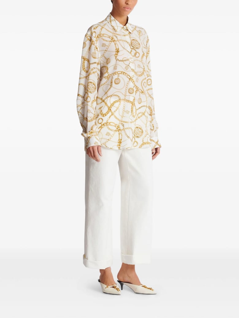 white pure silk shirt by Selfnex