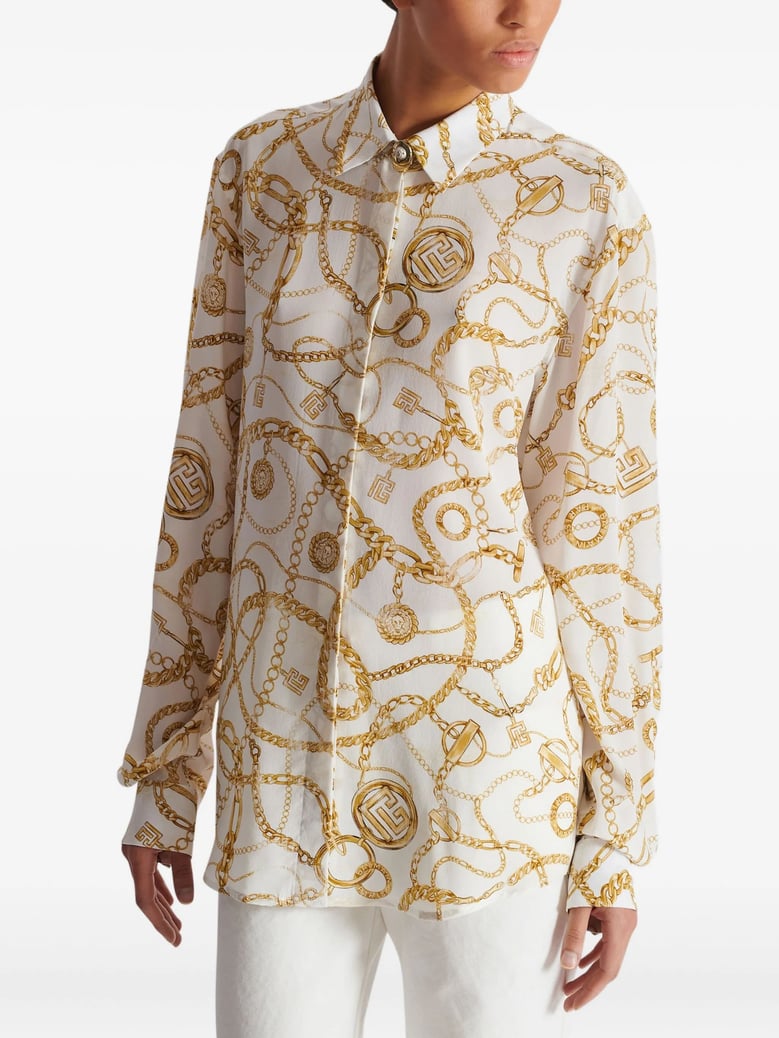 white pure silk shirt by Selfnex