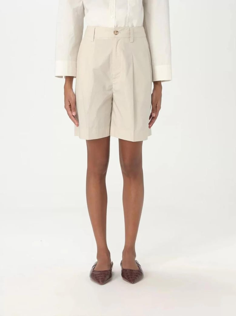 high-waisted tailored brown shorts by Selfnex