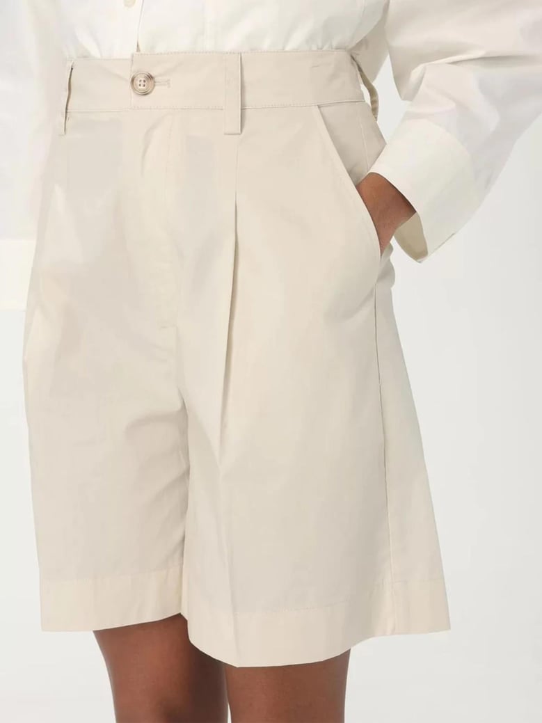 high-waisted tailored brown shorts by Selfnex