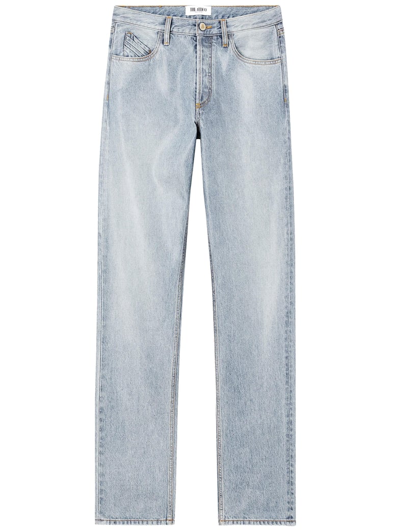 sky blue long cotton trousers by Selfnex
