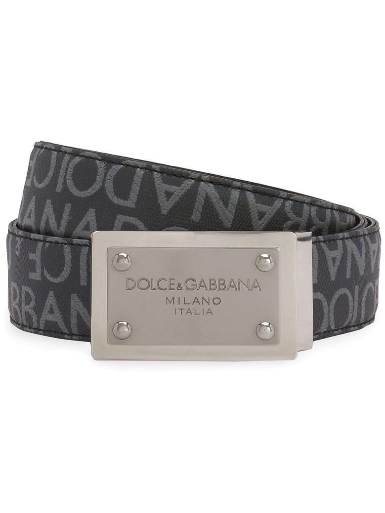 black coated jacquard belt by Selfnex