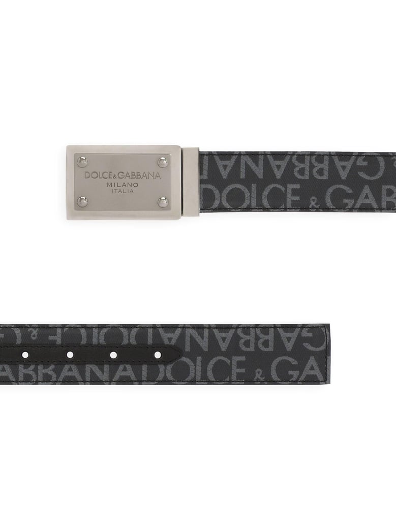 black coated jacquard belt by Selfnex