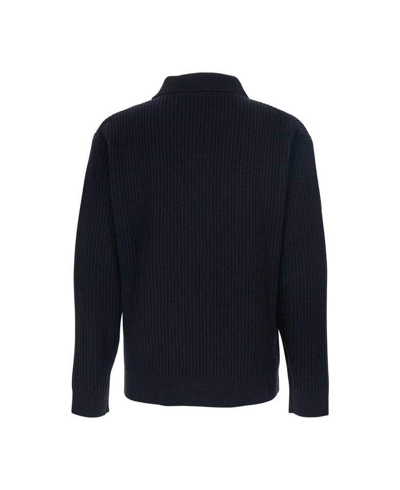 fox head wool ribbed polo jumper by Selfnex