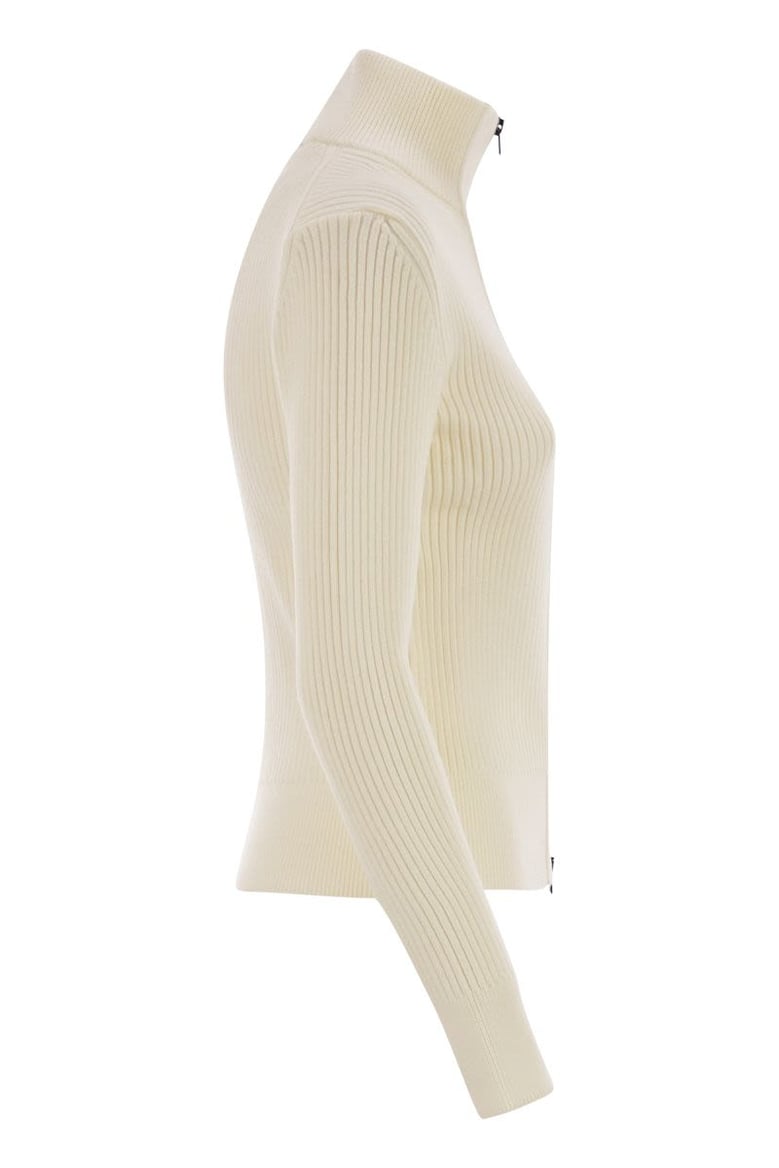 wool ribbed cardigan by Selfnex
