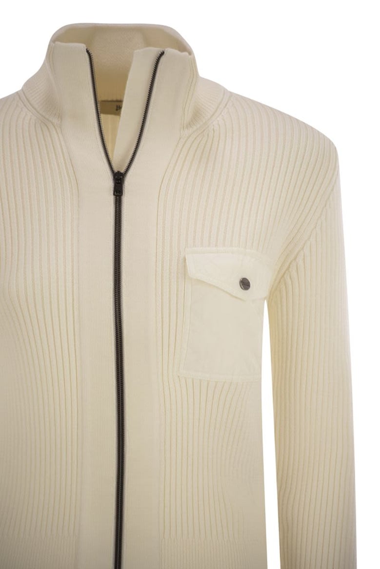 wool ribbed cardigan by Selfnex