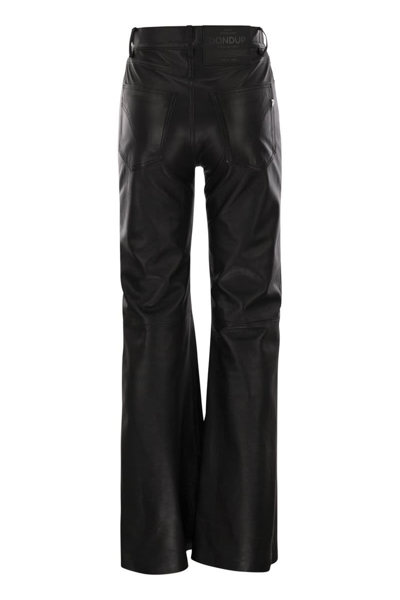 amber - wide-leg lambskin trousers by Selfnex