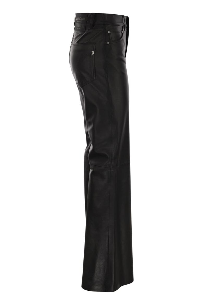 amber - wide-leg lambskin trousers by Selfnex