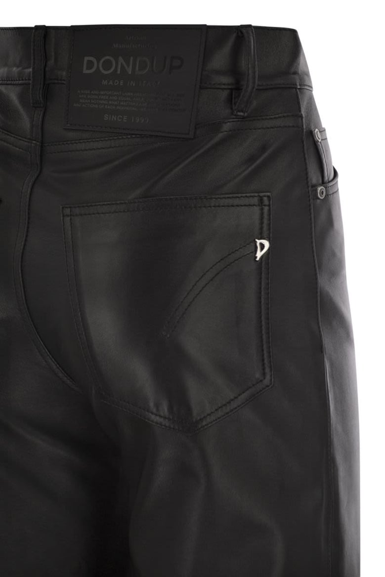 amber - wide-leg lambskin trousers by Selfnex