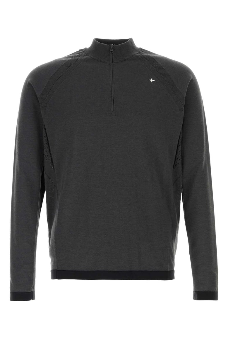 charcoal wool blend sweater by Selfnex