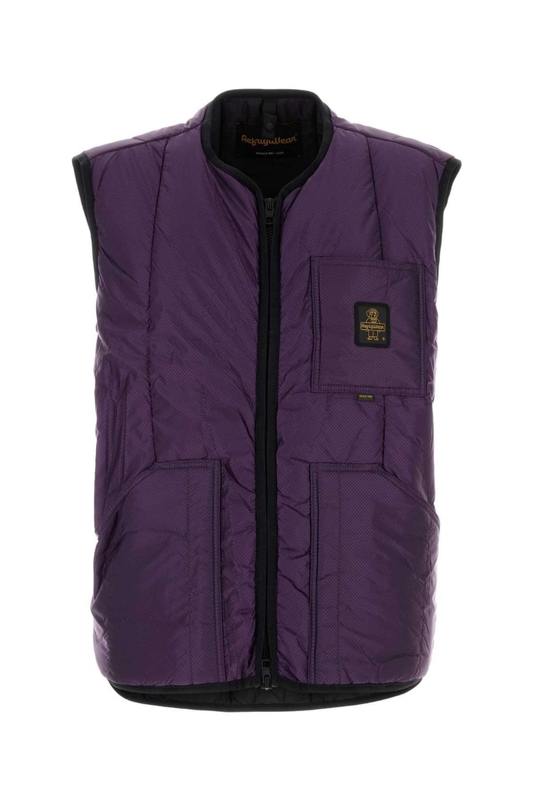 purple nylon twingo sleeveless jacket by Selfnex