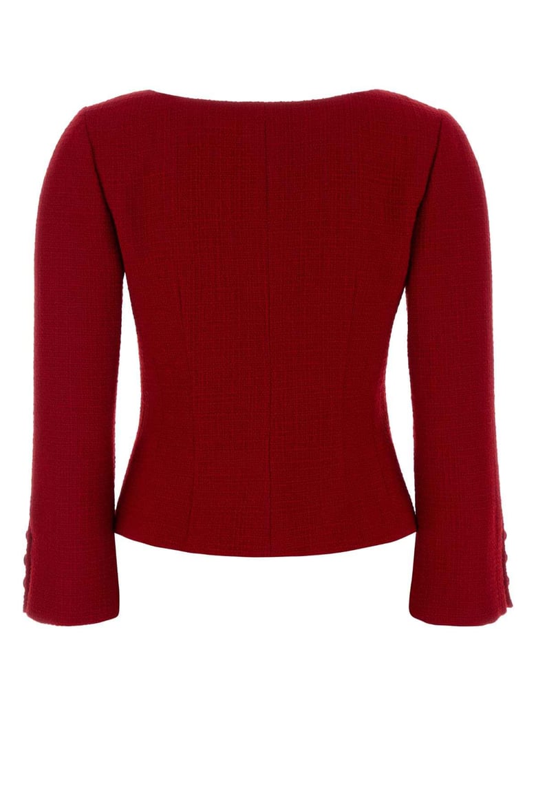 red boucle blazer by Selfnex
