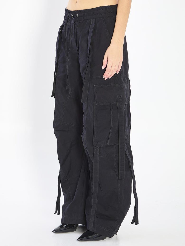 black cotton blend cargo pant by Selfnex