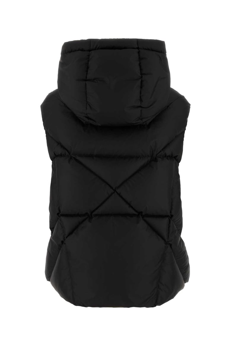 black polyester blend down jacket by Selfnex