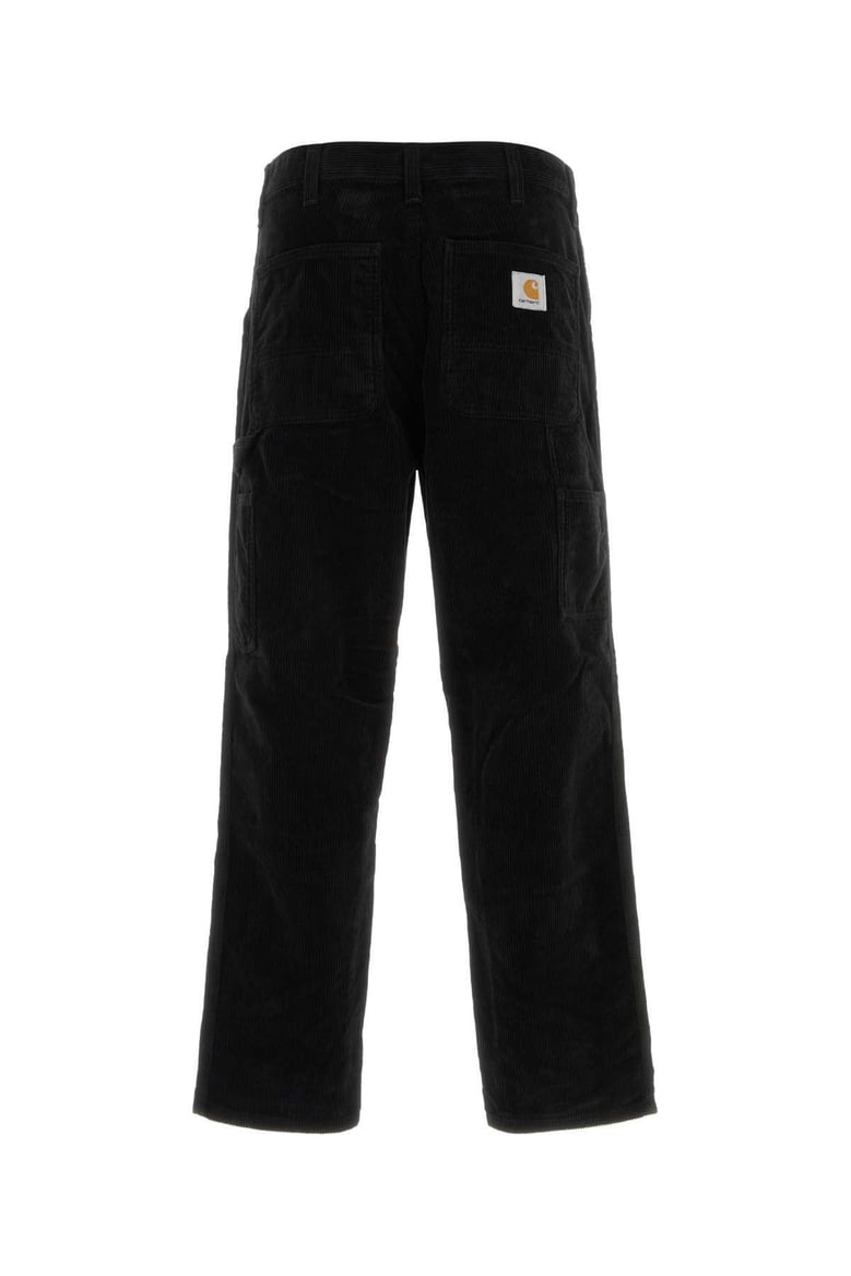 black corduroy single knee pant by Selfnex