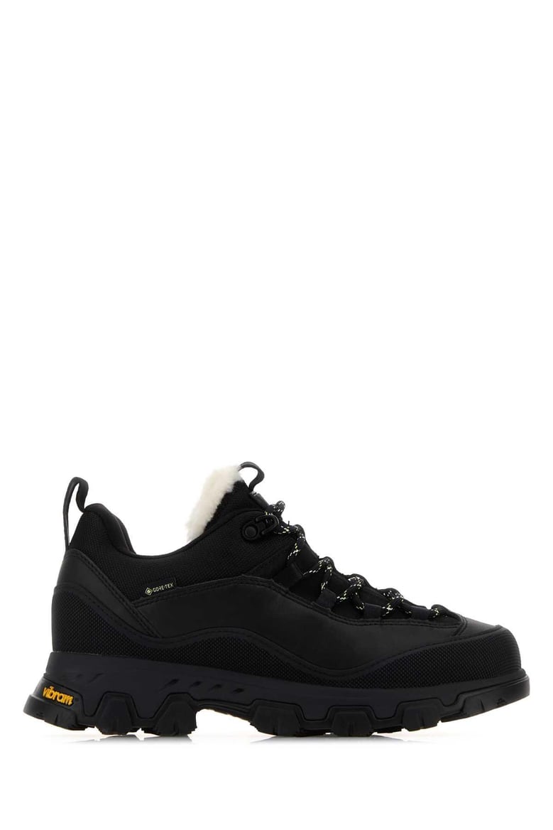 black canvas and leather metrotrek sneakers by Selfnex