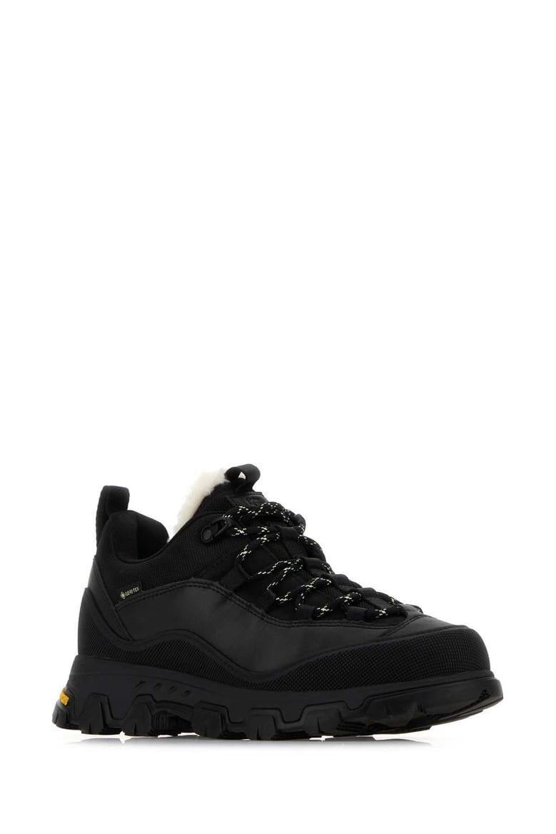 black canvas and leather metrotrek sneakers by Selfnex