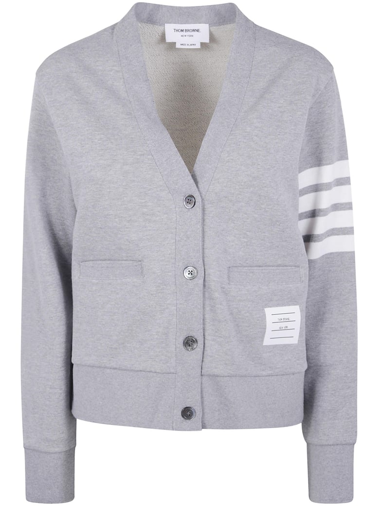 v-neck cardigan with engineered 4 in classic loopback by Selfnex