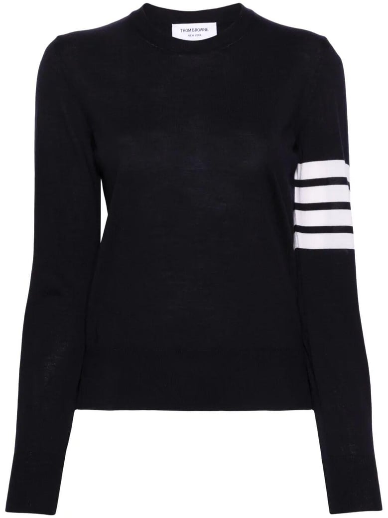 relaxed fit pullover with 4 bar in fine merino wool by Selfnex