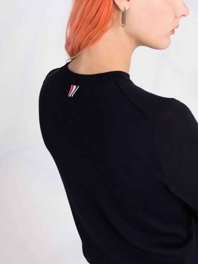 relaxed fit pullover with 4 bar in fine merino wool by Selfnex
