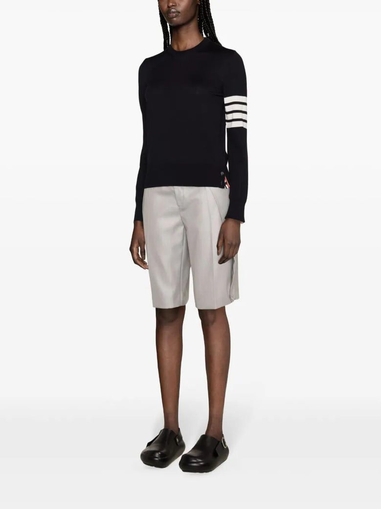 relaxed fit pullover with 4 bar in fine merino wool by Selfnex