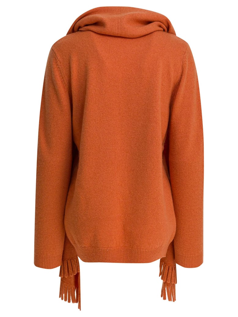 orange wool knit sweater by Selfnex