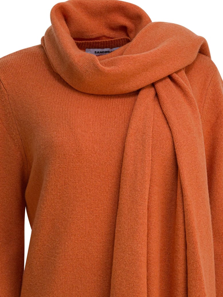 orange wool knit sweater by Selfnex