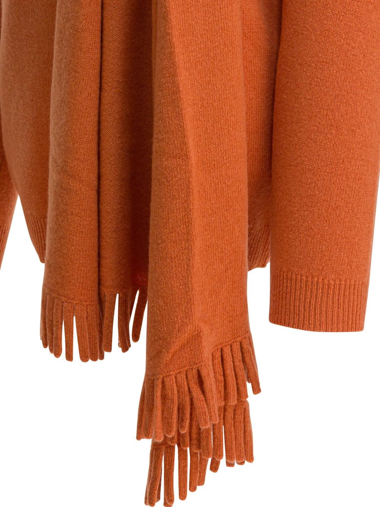 orange wool knit sweater by Selfnex