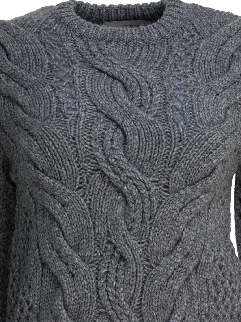 wool-blend crewneck sweater with braids by Selfnex
