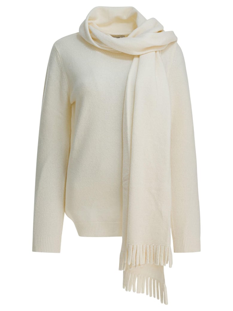 white wool knit sweater by Selfnex