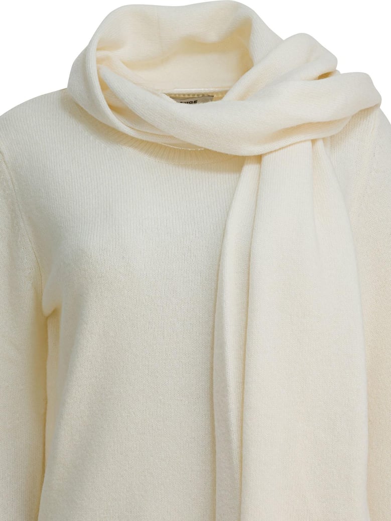 white wool knit sweater by Selfnex