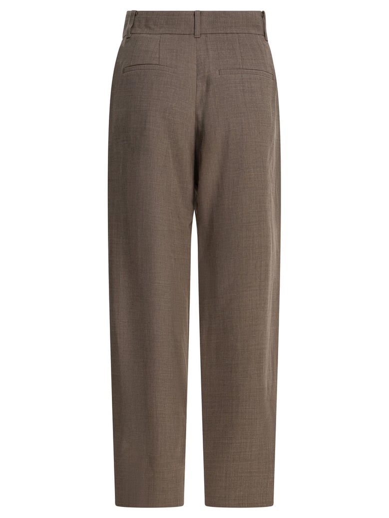 beige wool blend trousers by Selfnex