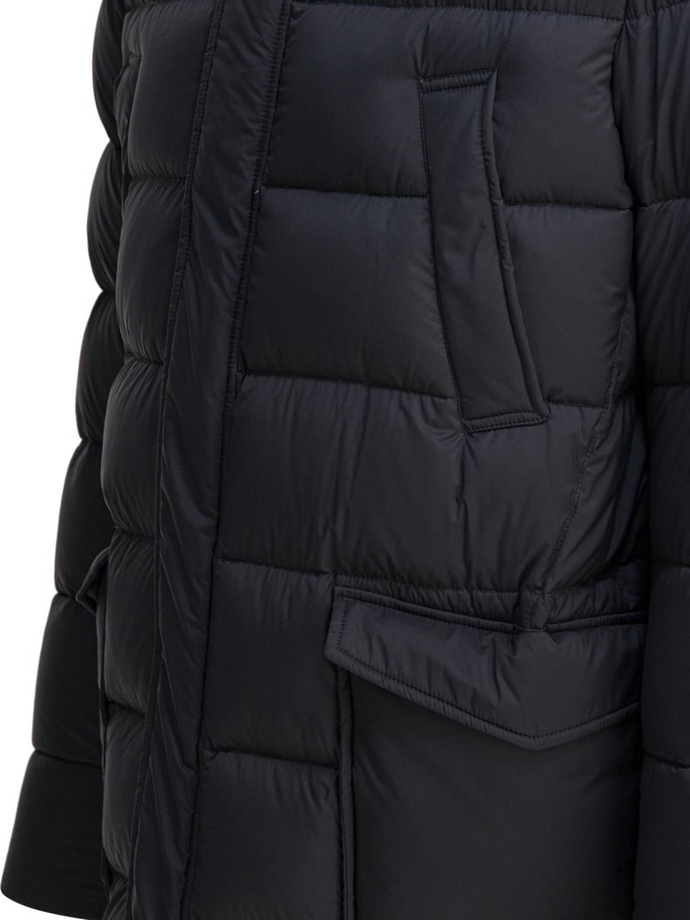 grey hooded puffer jacket by Selfnex