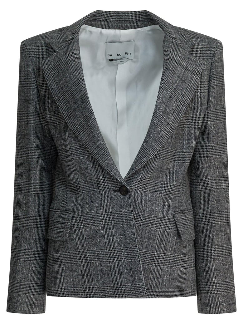 grey wool silk jacket by Selfnex