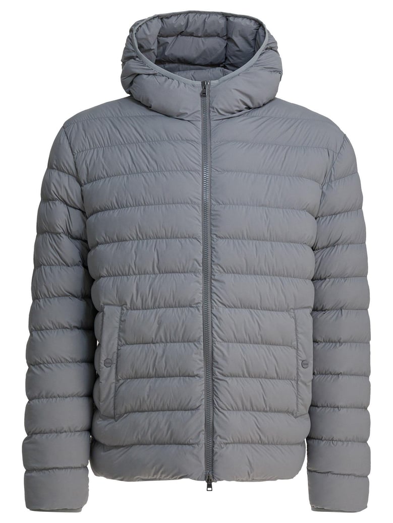 grey hooded rain coat by Selfnex