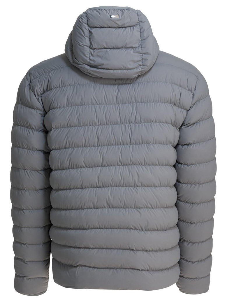 grey hooded rain coat by Selfnex