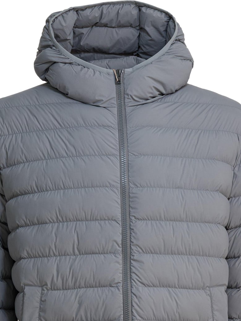 grey hooded rain coat by Selfnex