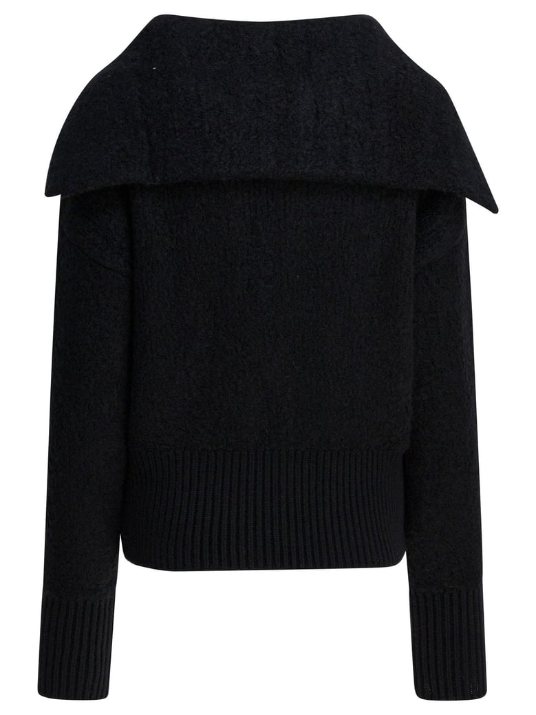 black cashmere alpaca coat by Selfnex
