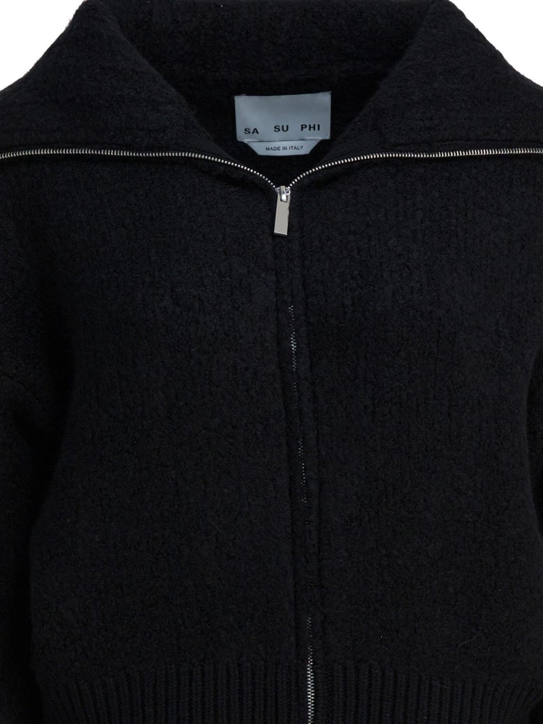 black cashmere alpaca coat by Selfnex