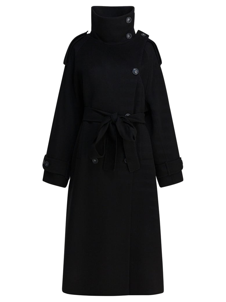 black virgin wool coat by Selfnex