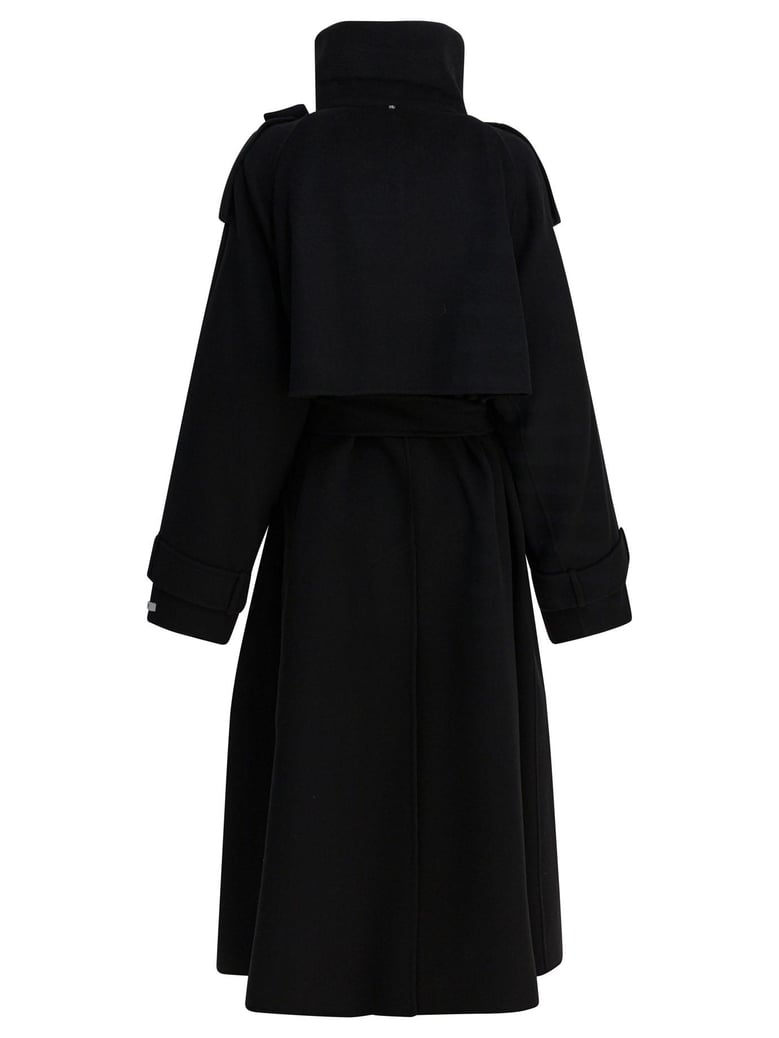 black virgin wool coat by Selfnex
