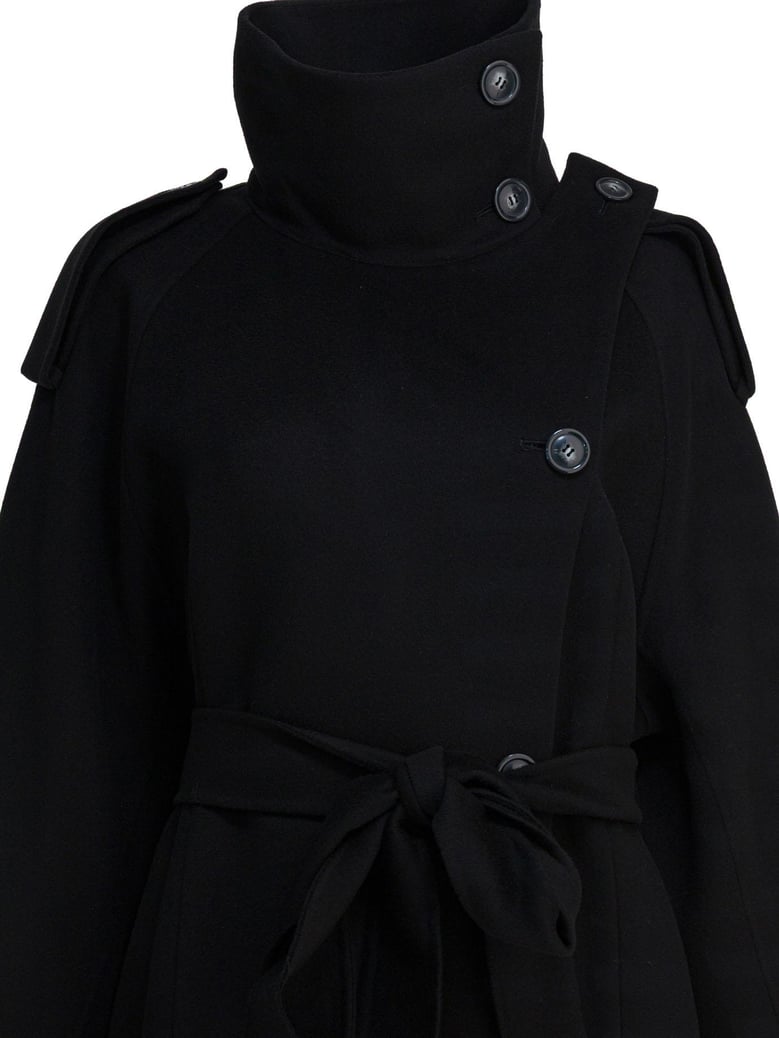 black virgin wool coat by Selfnex