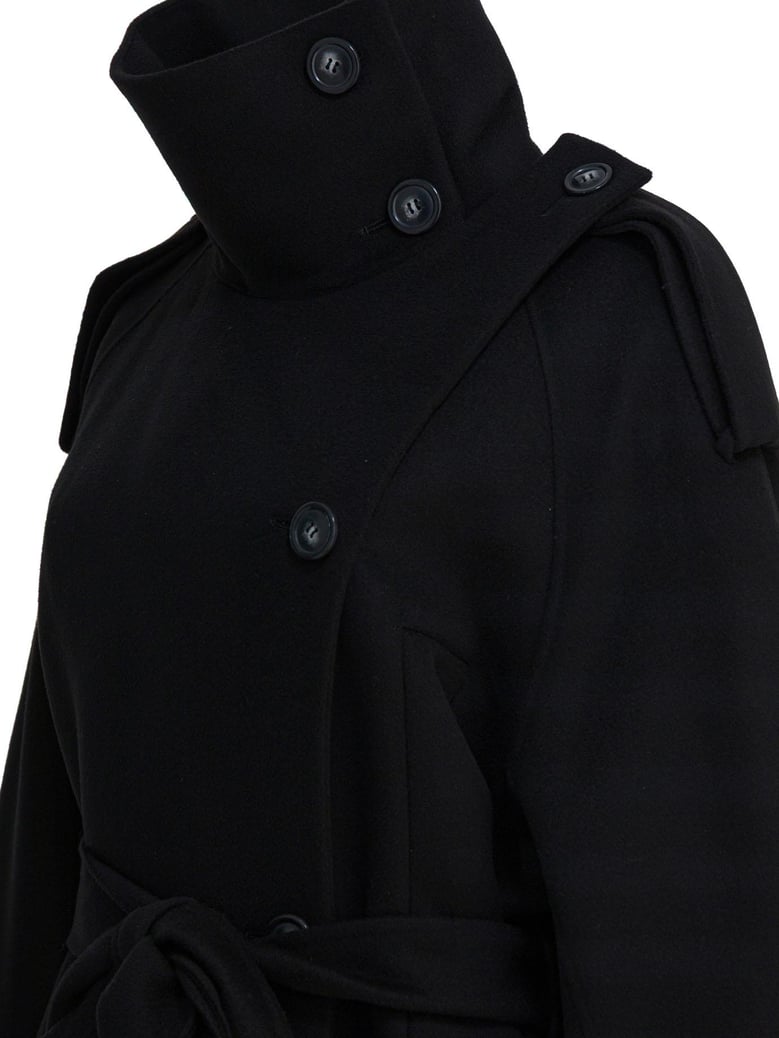 black virgin wool coat by Selfnex